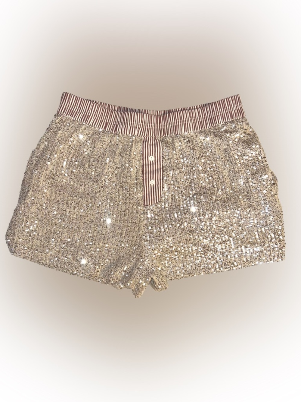Sunday In Brooklyn Ivory Sequin Boxer Shorts Size Medium Women’s Anthropologie